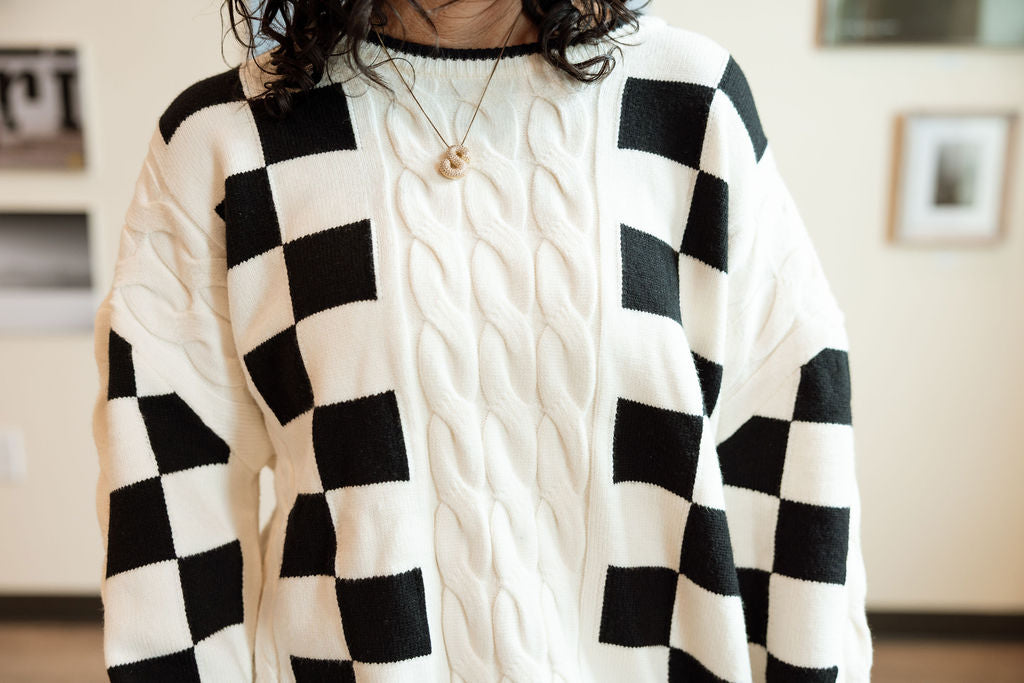 Checkmate Cable Knit Sweater