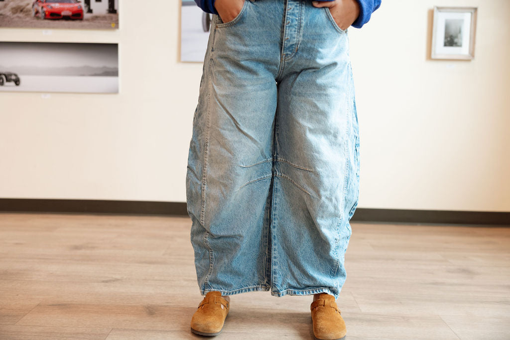 Good Luck Mid Rise Barrel Jean
