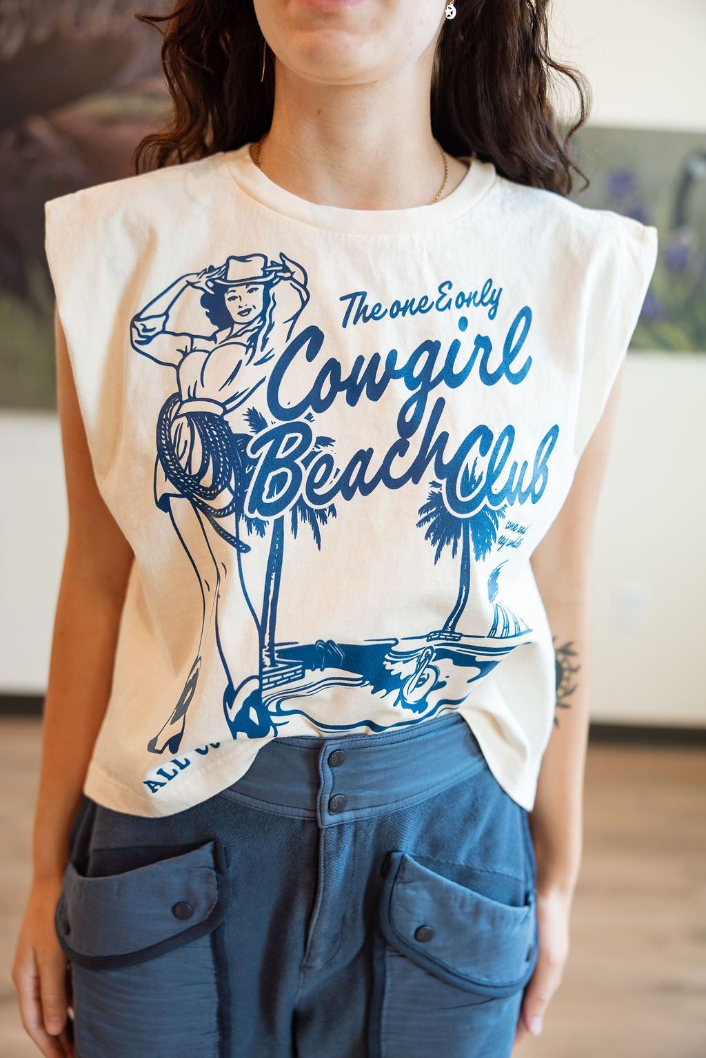 Cowgirl Beach Club Muscle Tee