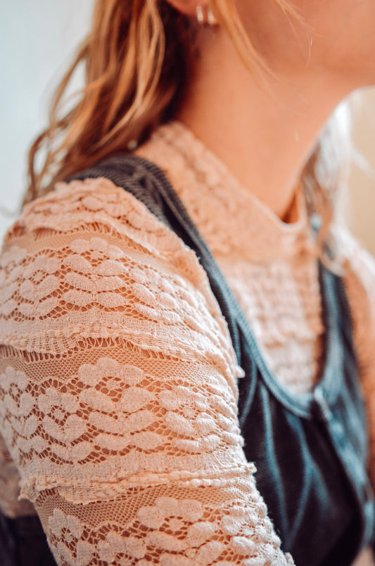 Daydream Lace Mock Neck