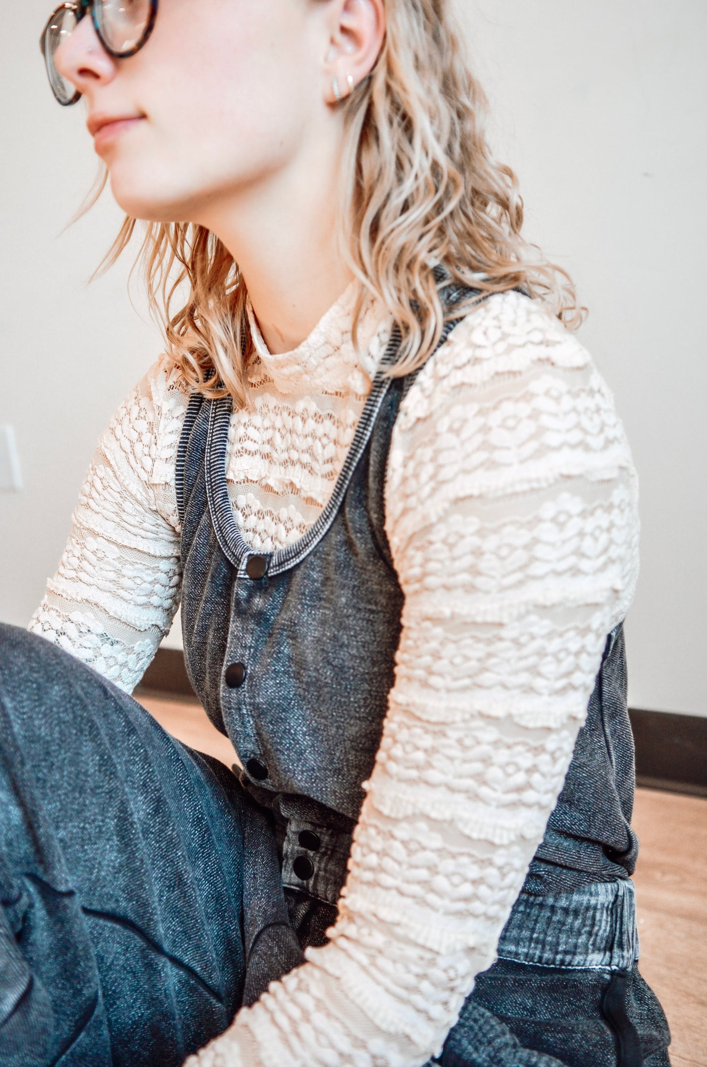 Daydream Lace Mock Neck