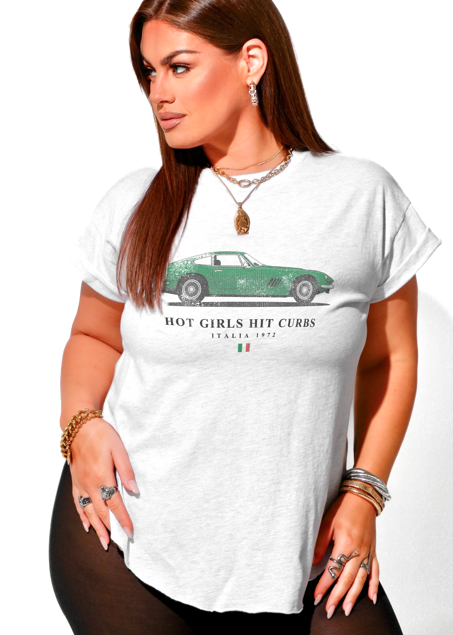 Hot Girls Hit Curbs Side Slit Tee