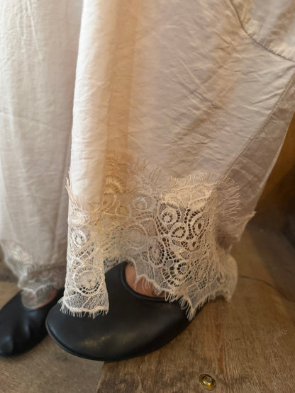 Willow Crinkled Lace Hem Wide Leg Pants