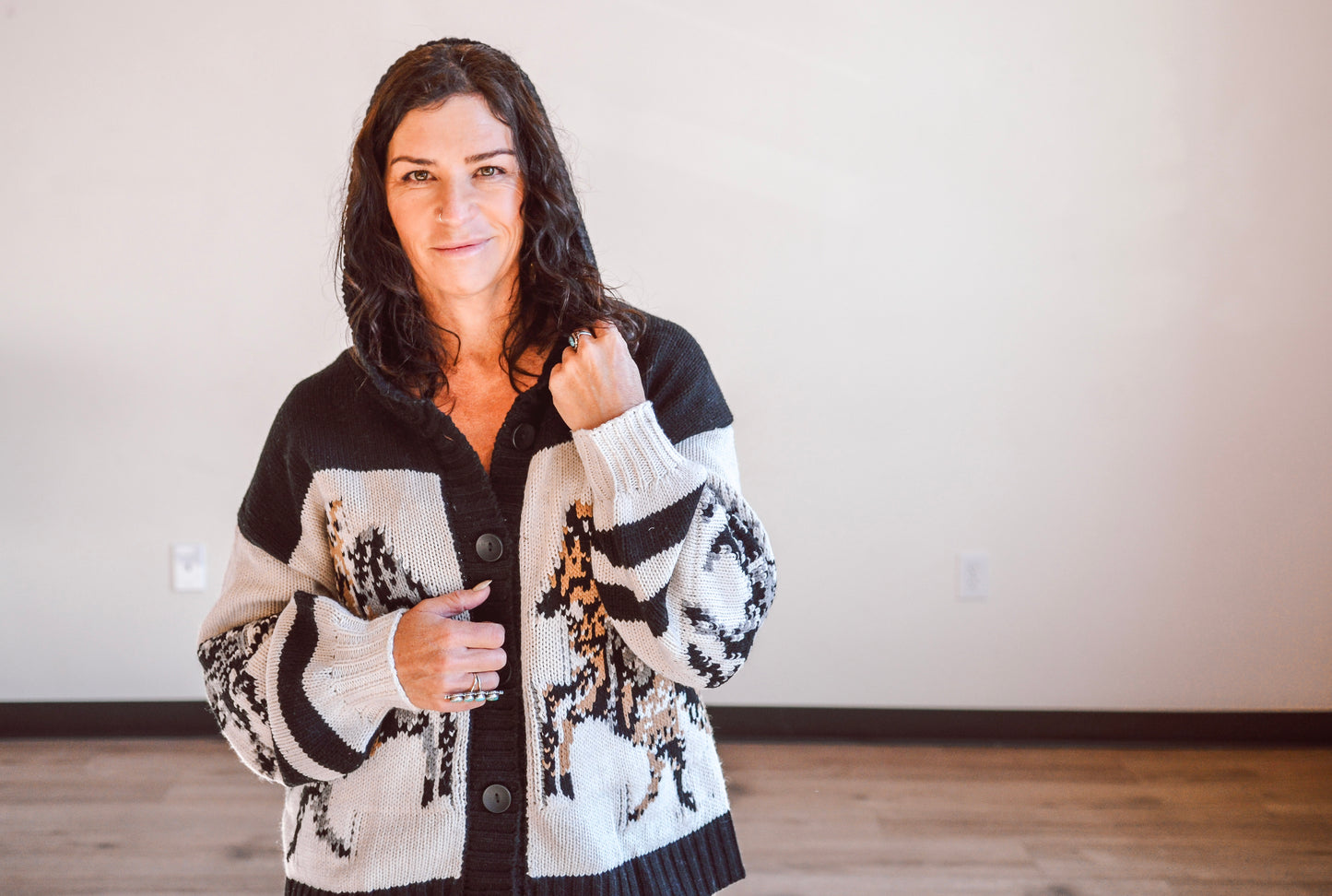 Wild Mustang Horse Cardigan