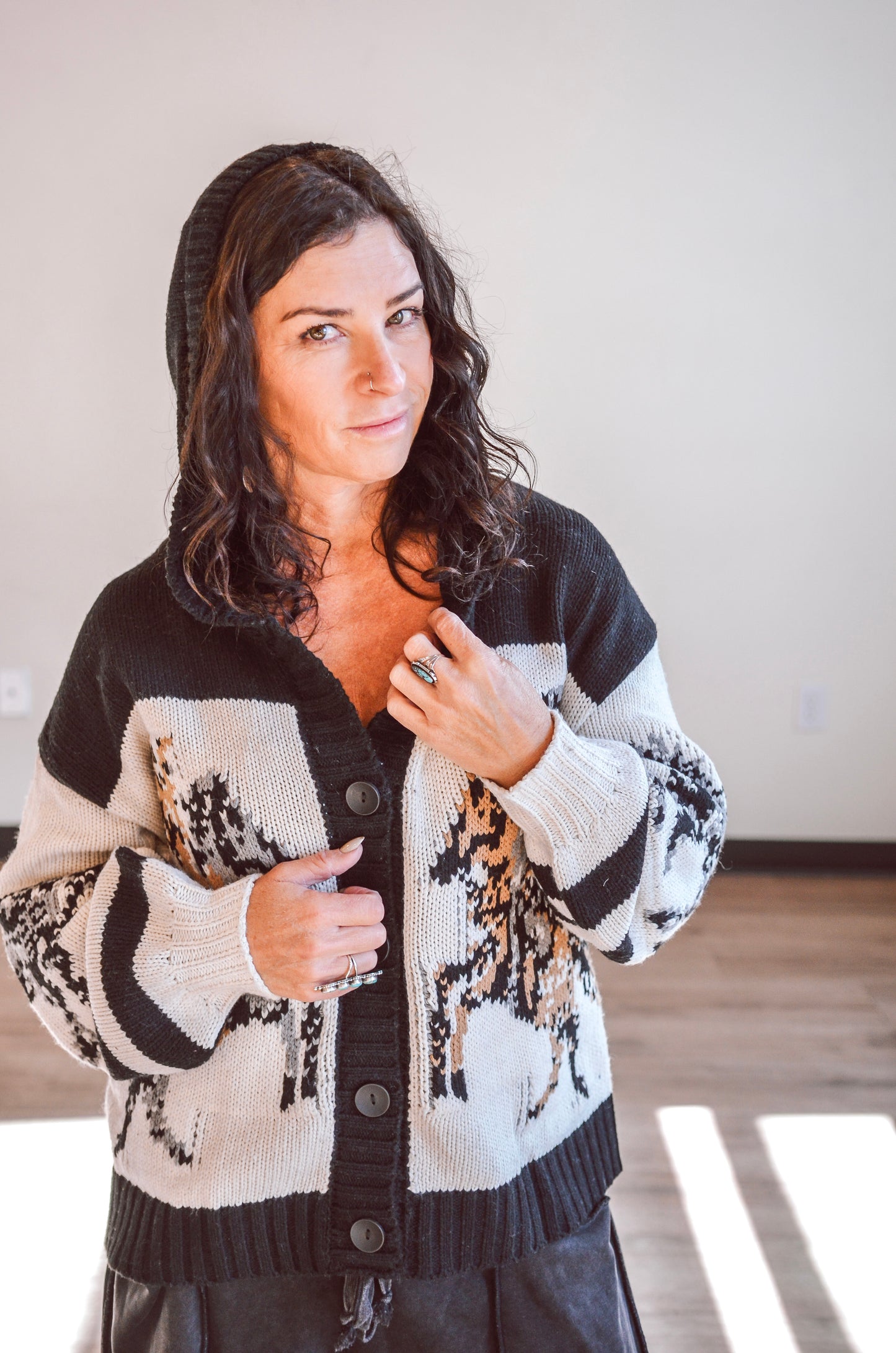 Wild Mustang Horse Cardigan