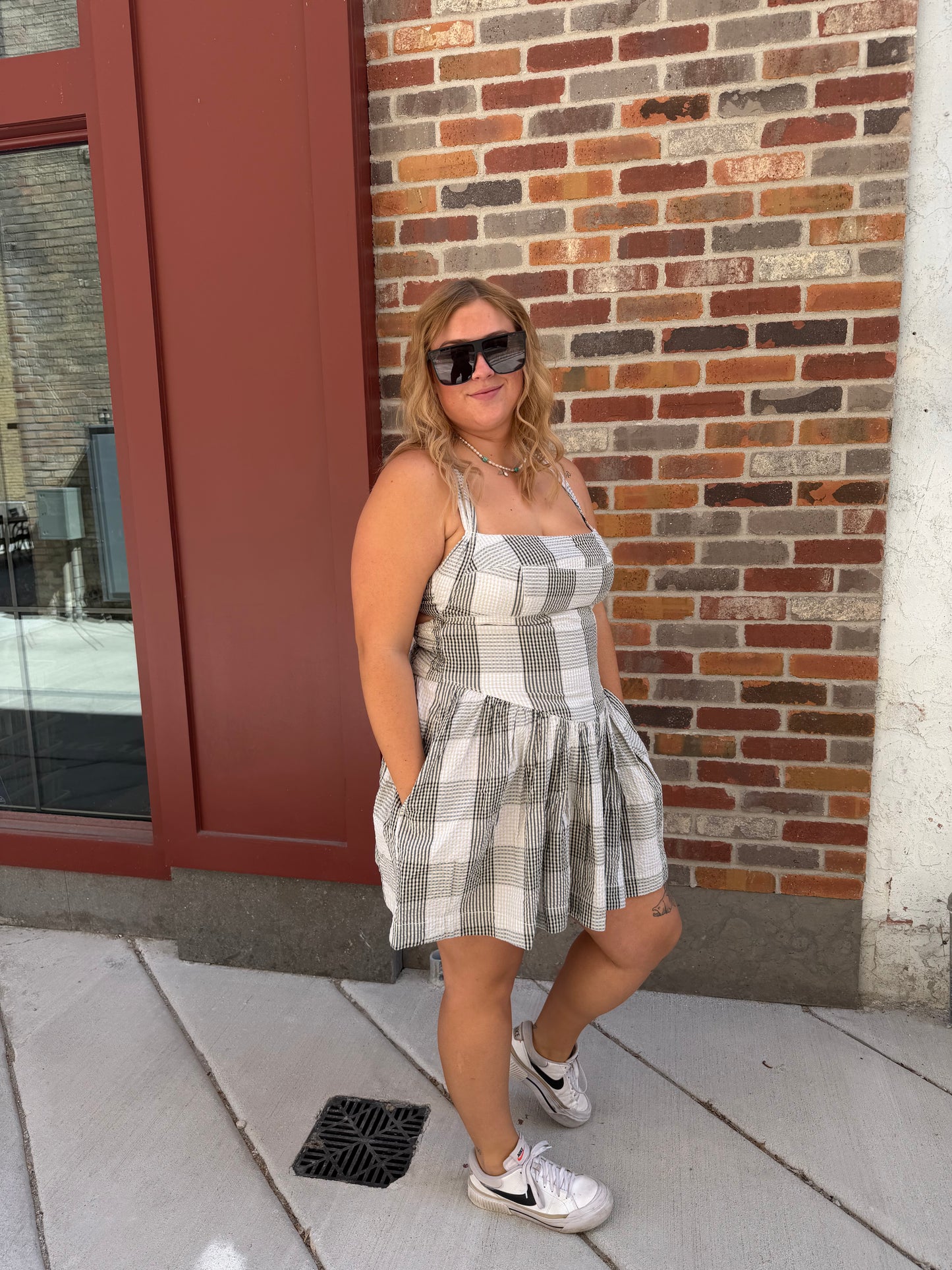 Free People Laurel Plaid Mini Dress