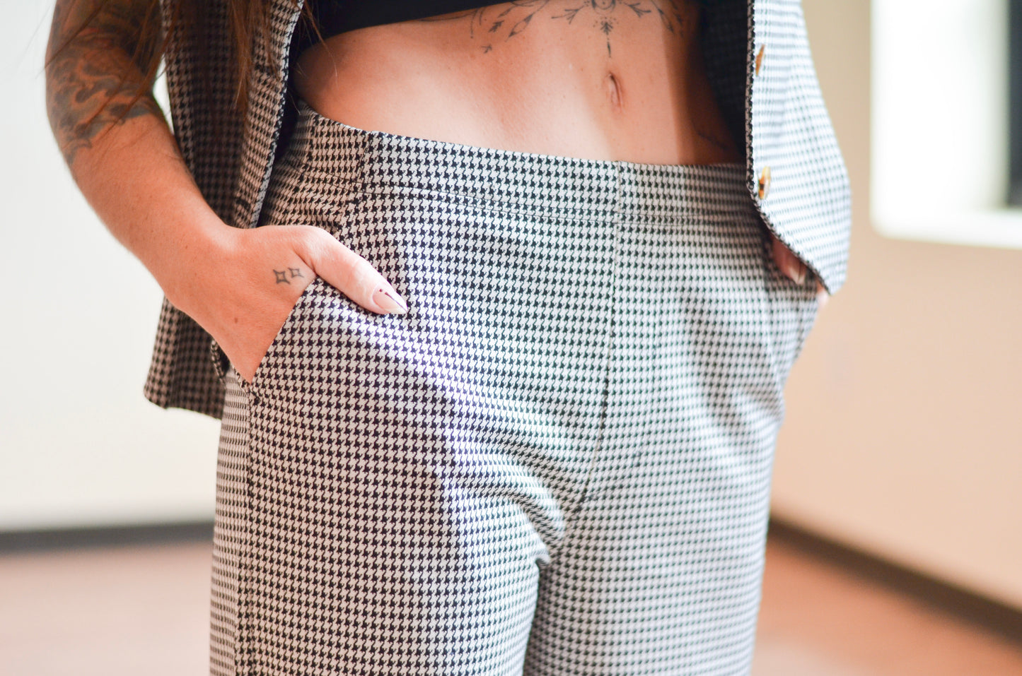 Houndstooth Leisure Trouser Pant