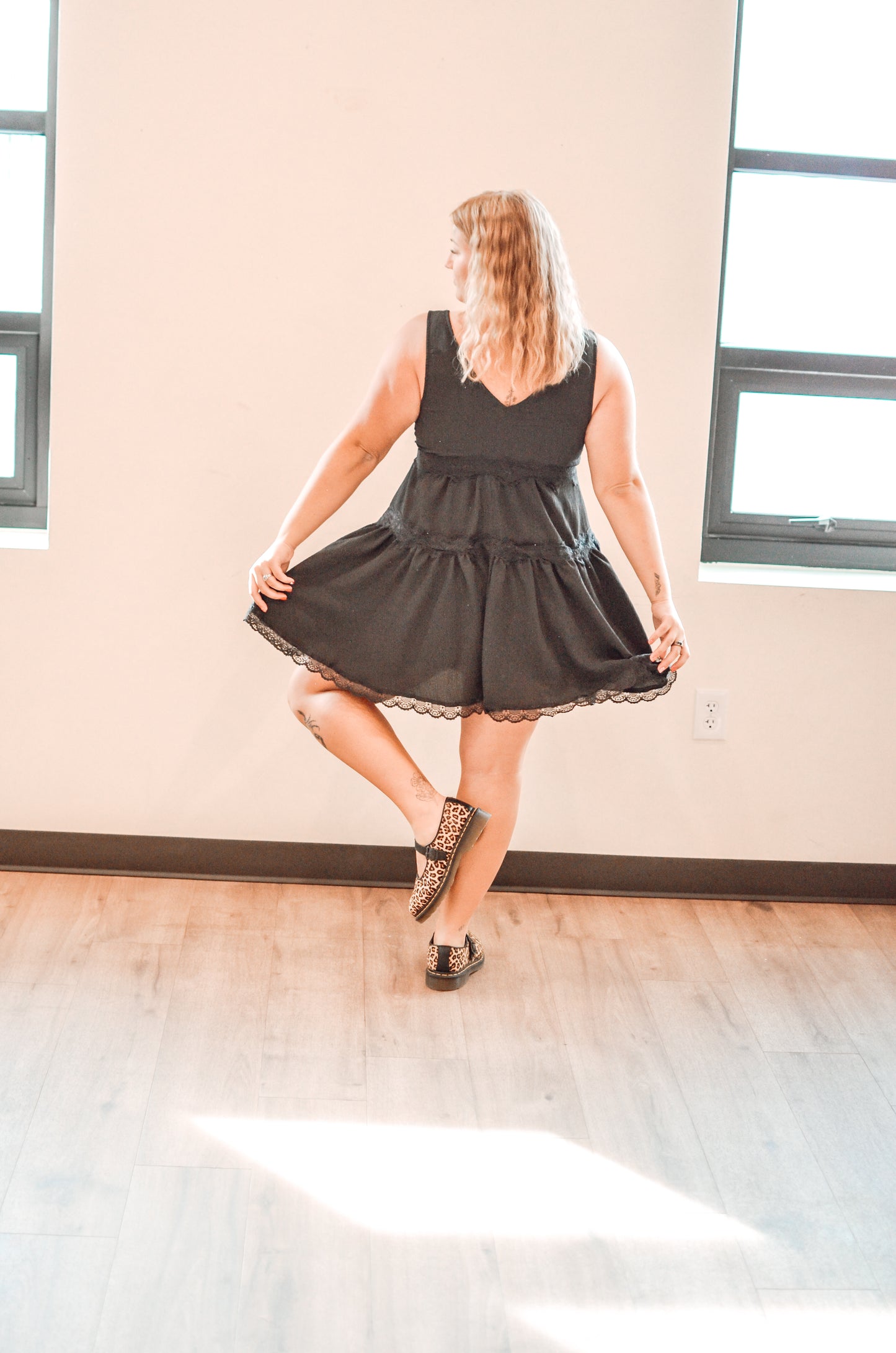 Lace Dive Plunge Mini Dress