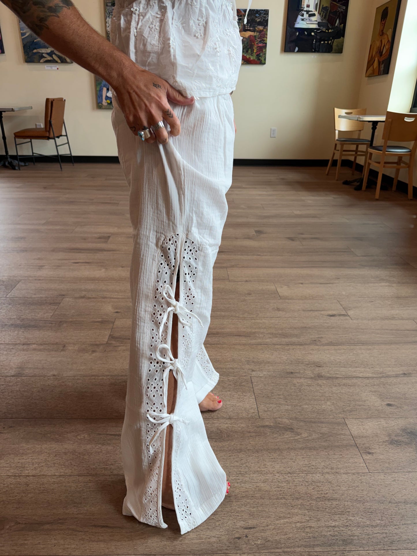 Brixton Seaside Eyelet Wide Leg Pants