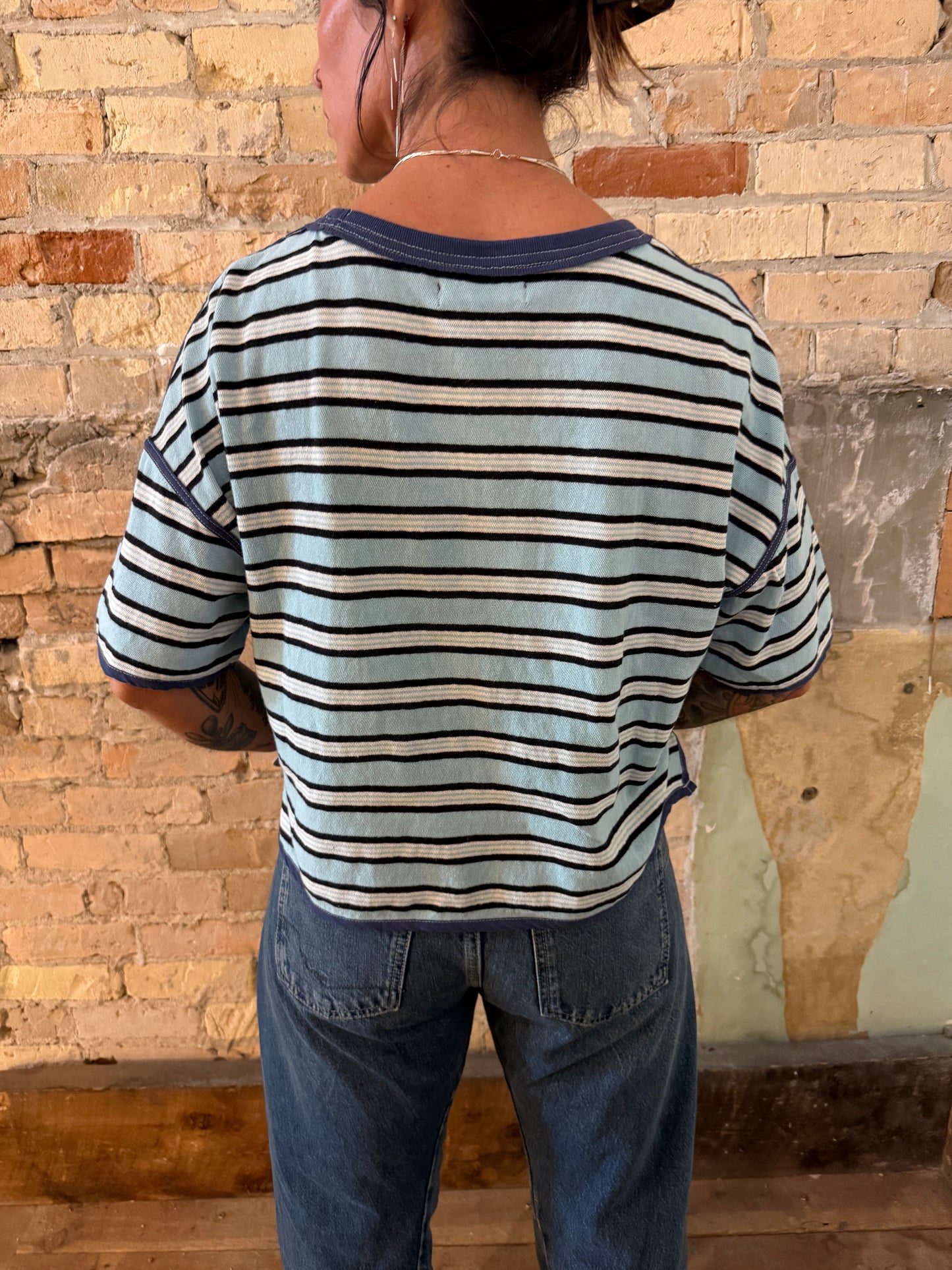 Free People Clean Rugby Tee