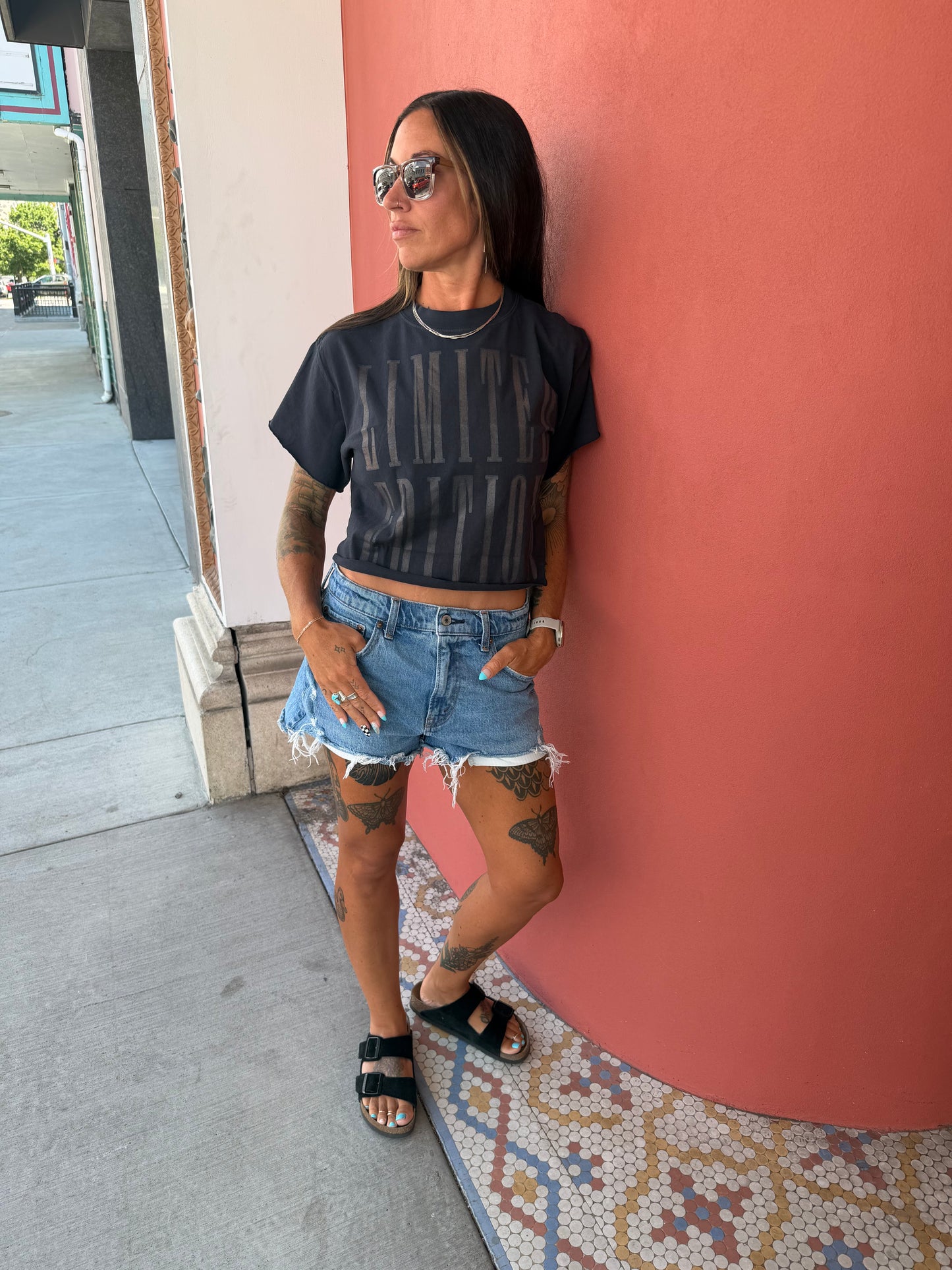 Cropped Limited Edition Blacked Out Graphic Tee
