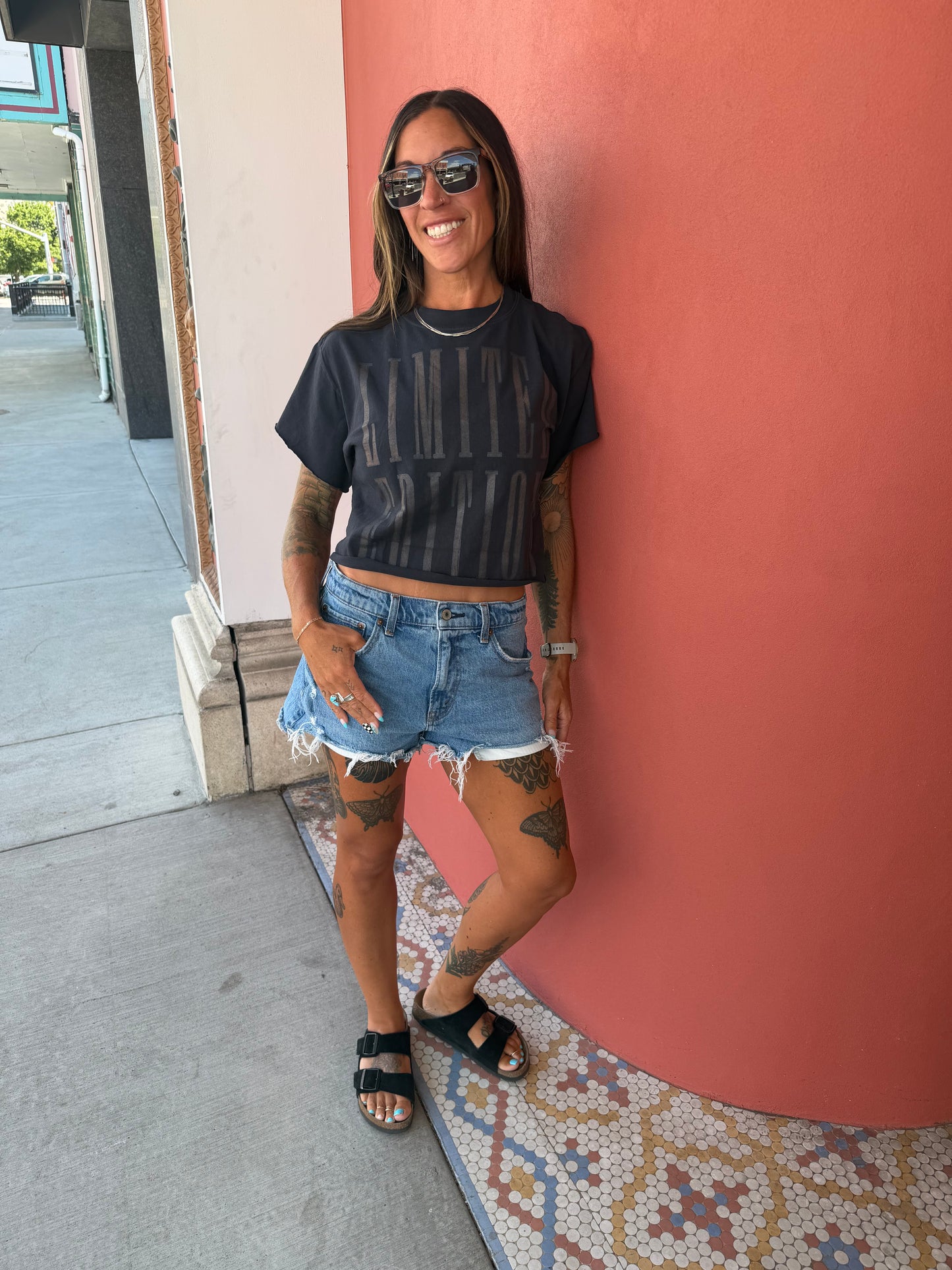Cropped Limited Edition Blacked Out Graphic Tee