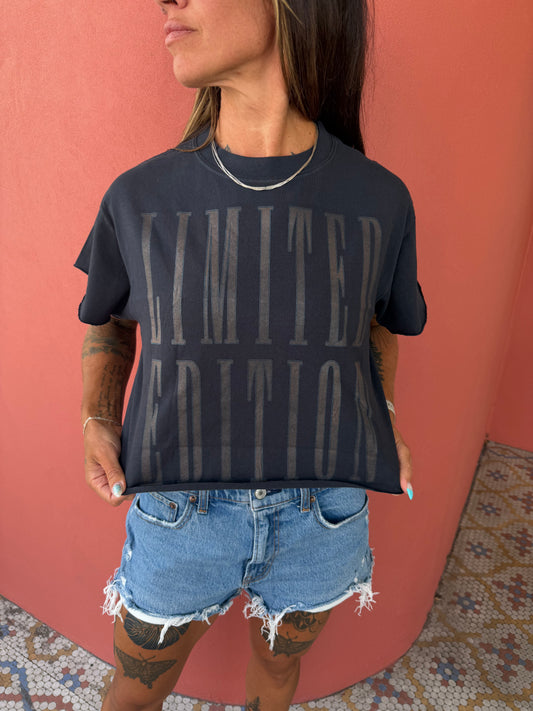 Cropped Limited Edition Blacked Out Graphic Tee