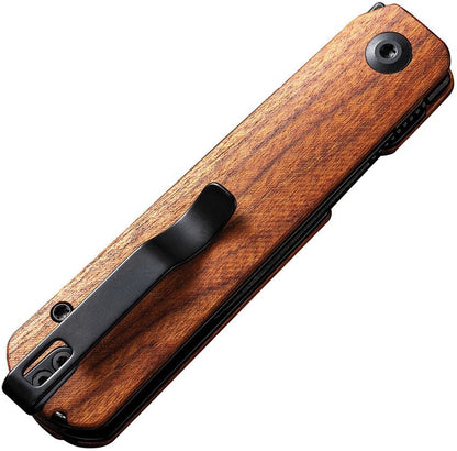 Wooden phone case with black accents on a white background