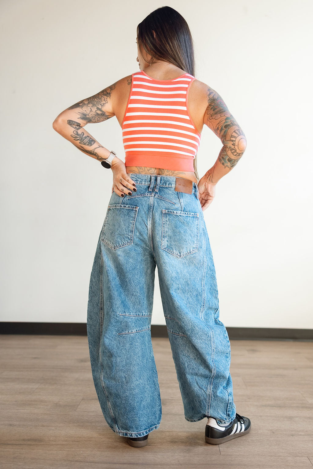 Good Luck Mid Rise Barrel Jean