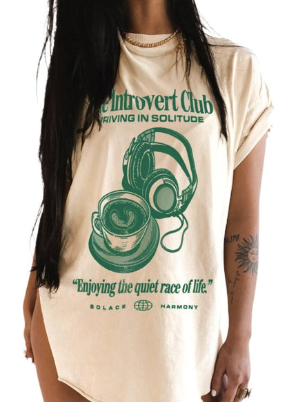 The Introvert Club Side Slit Tee