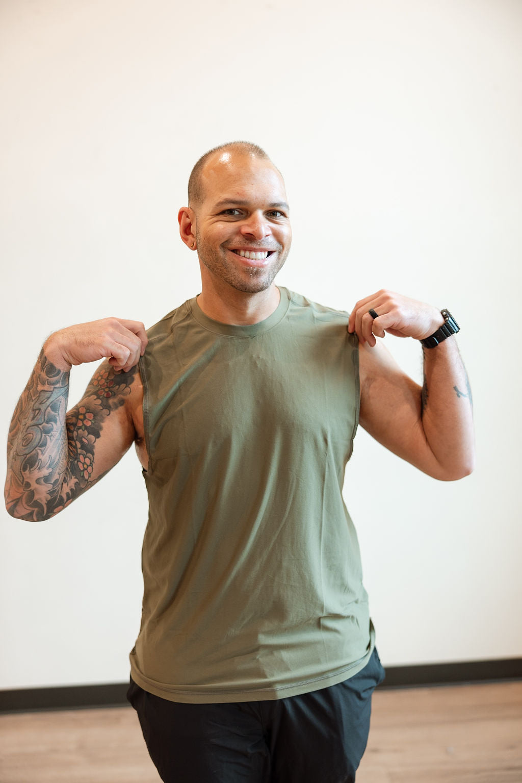 Core Performance Muscle Tank- Military Green