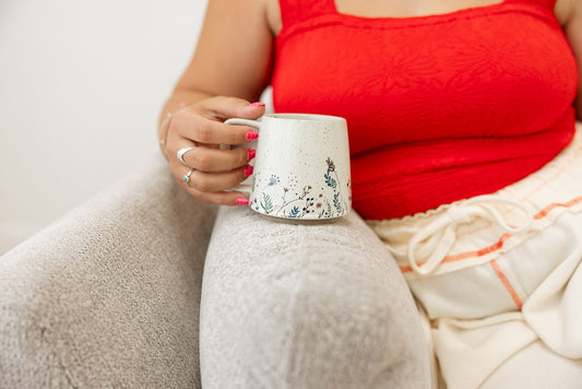 Floral Bloom Stoneware Mug