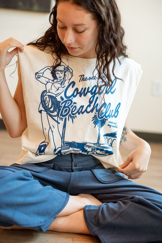 Cowgirl Beach Club Muscle Tee